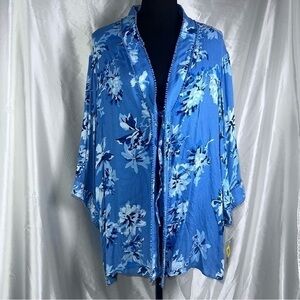 Boho Floral Tie-Front Kimono Top Lightweight Cover-Up, NWT Boho Chic & Festival